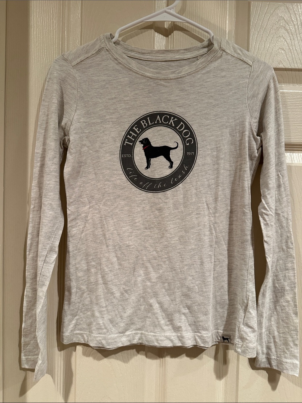 The Black Dog Cream Long-Sleeve Tee with Black Logo